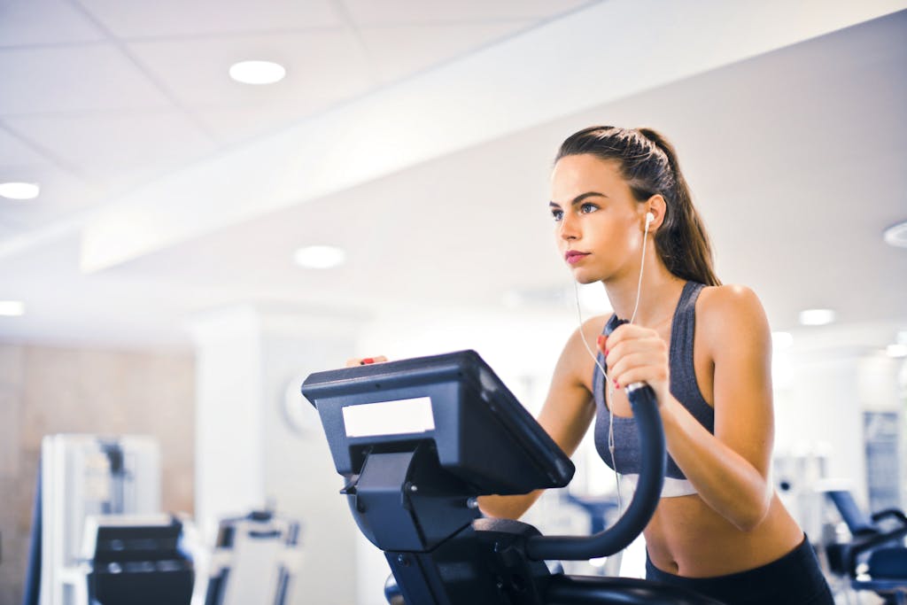 Serious fit woman working out